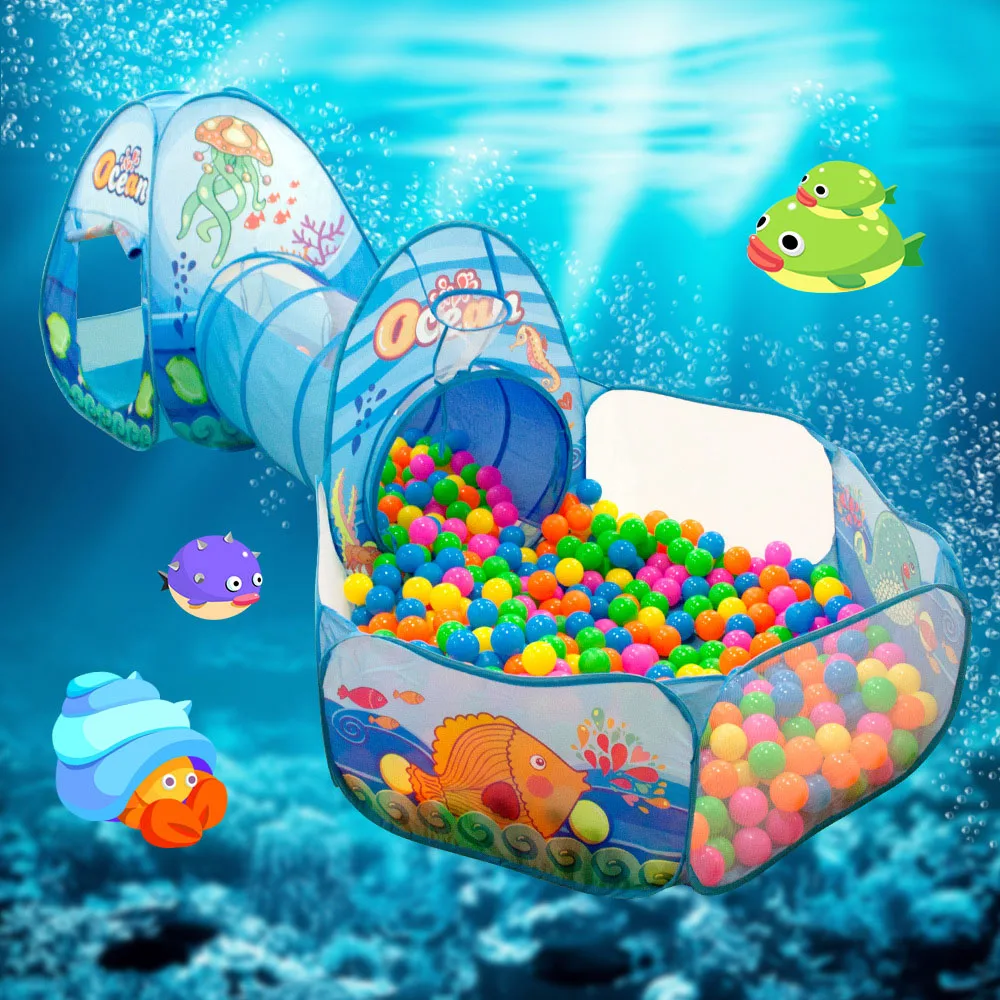 

3 In 1 Children Ball Pool Baby Ballon Playpen Portable Kids Tent Ball Pit Crawling Tunnel Kid Playground Yard Pool