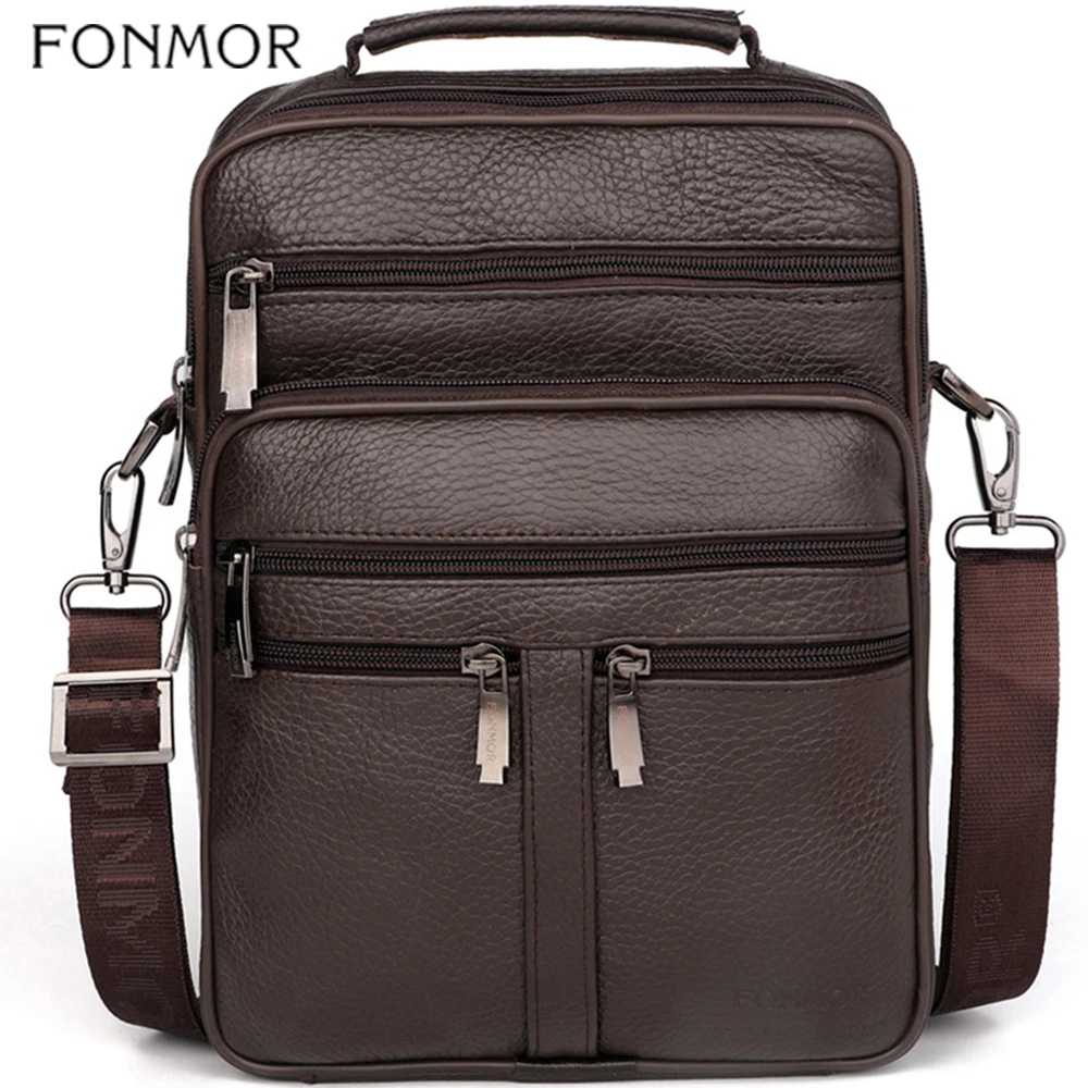 Сумка мессенджер Fonmor мужская из натуральной кожи модный саквояж кросс боди с