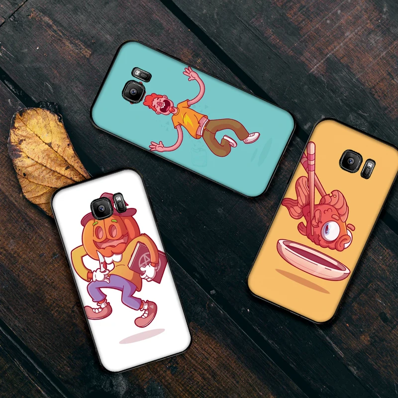 Забавные мультяшные Чехлы для мобильных телефонов samsung M10 M20 M30 S6 S7 Edge S10 S9 S8 PLUS
