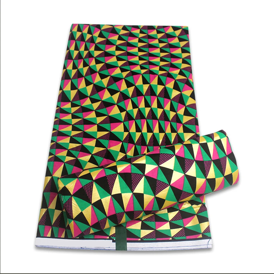 

Hot Selling Bronzing Ankara Fabric African Wax Print Gold Printing Cotton Fabric Ghana Nigerian Pagne Batik Wax Materials YHT-27