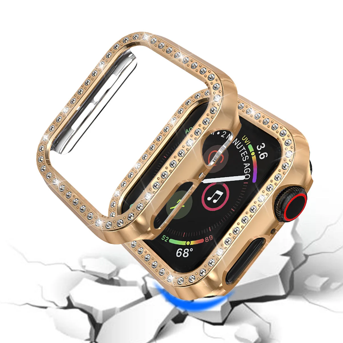 Hard PC Watch Case For Apple Series 4 Diamond Protective Cover 40mm 44mm Bumper | Наручные часы