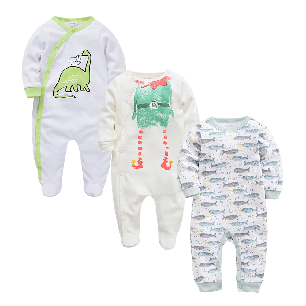 2019 2 3 шт./лот Летний комбинезон для новорожденных мальчиков Хлопковая пижама с
