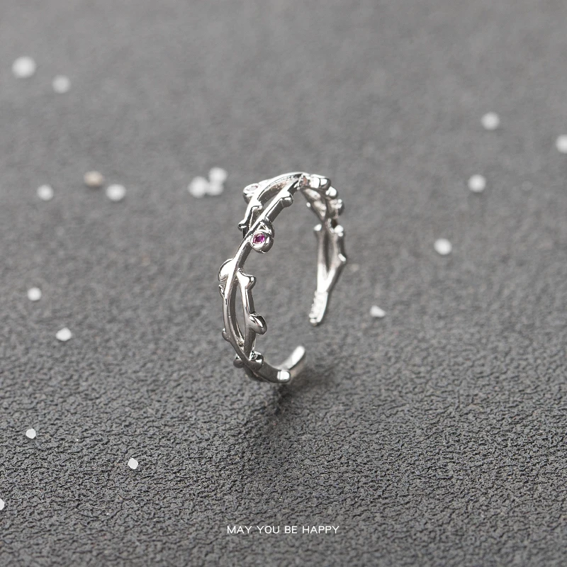 Новые серебряные кольца на палец в виде ветвей листьев модные ювелирные изделия