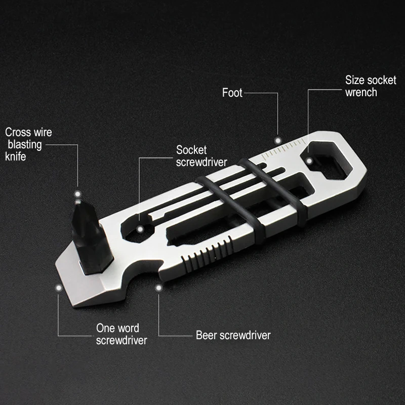 20 1 на открытом воздухе мульти Функция брелок инструмент Нержавеющая сталь