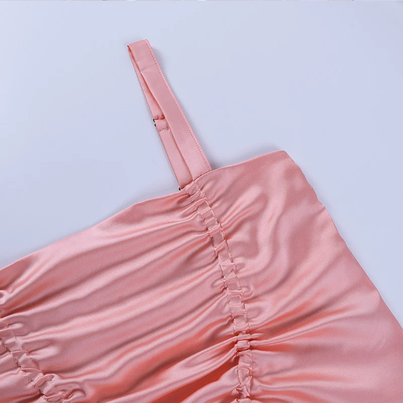 

Vintage Backless Ruffles Camis Femal Sexy Elegant Silk Women Camis Crop Top Summer Office Lady 2021 Fashion Party Casual e