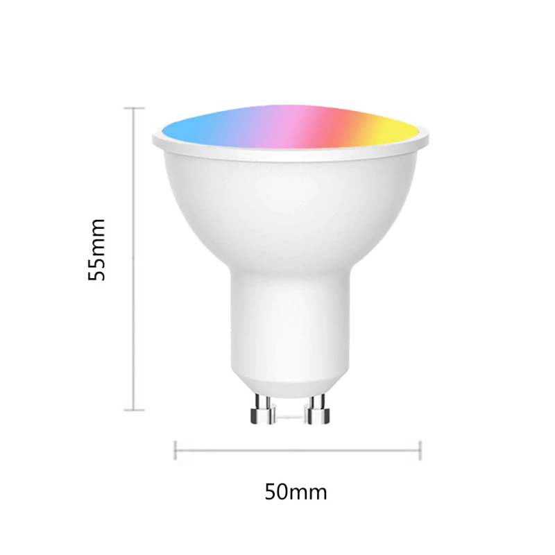 

5 PCS GU10 Smart RGB and CW Bulb Wireless WiFi App Light Smart Home Automation Compatible with Alexa Google Home Drop Shipping