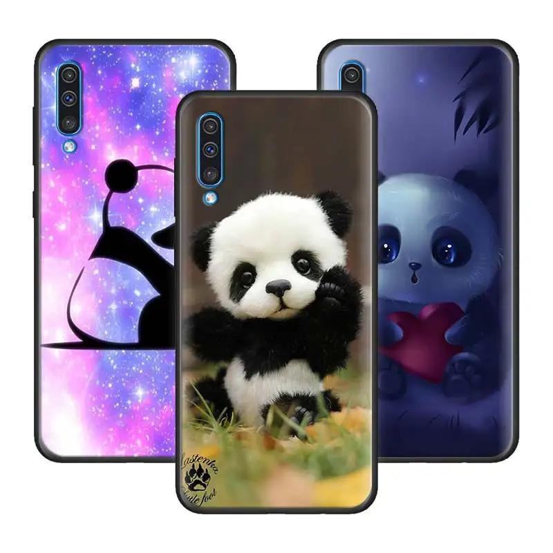 Супер милый чехол с пандой для Samsung Galaxy A50 A70 A70s A50s A80 A40 A30 A20e A20s A10e A10 черный мягкий