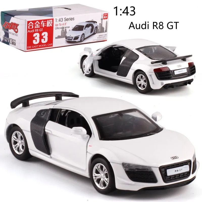 1:38 Audi R8 модель автомобиля из сплава с откидной крышкой литая металлическая