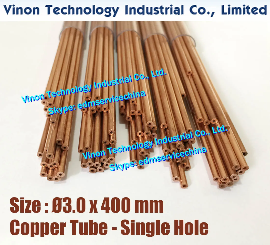

(20PCS/LOT) 3.0x400MM EDM Copper Tube Single Hole, Copper EDM Tubing Electrode Tube Single Channel, Diameter 3.0mm, 400mm Long