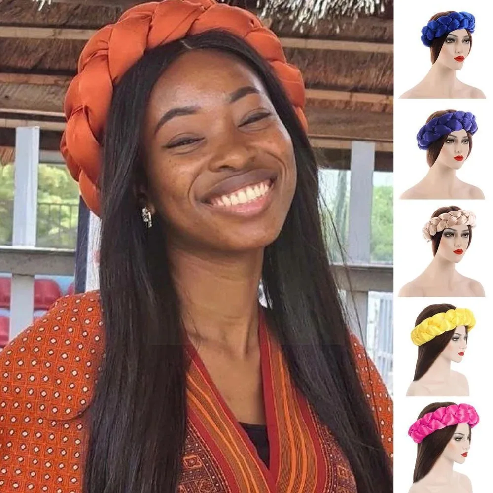 

2021 Fashion Candy Color Braids Headbands for Women Elastic Hair Bands Ladies Turban Female Headwear Accessories Bandage Bandana