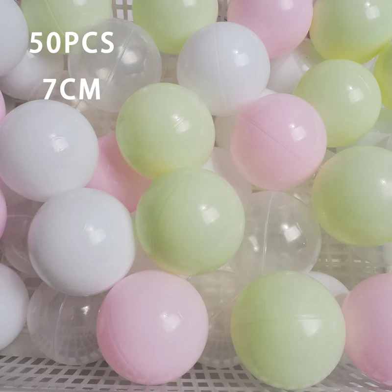 WJ3709E 7 см/50 шт экологически чистые красочные Мячи Мягкие пластиковые океанские шарики прозрачные воды океанские волнистые шарики игрушки для детей Малыш Ребенок - Цвет: WJ3709E