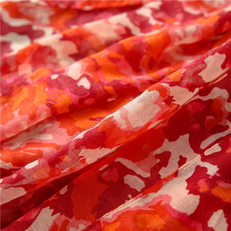 Fashion Abstract Floral Cotton Scarves for Women Spring Autumn Soft Neck Head Shawls and Wraps Lady Pashmina Bandanas |