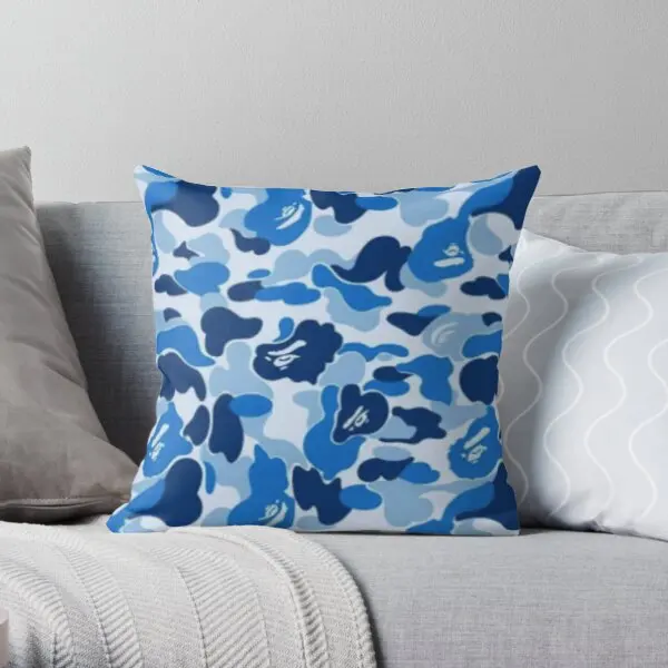 

Blue Camouflage Design Printing Throw Pillow Cover Throw Bedroom Decorative Fashion Waist Comfort Wedding Pillows not include