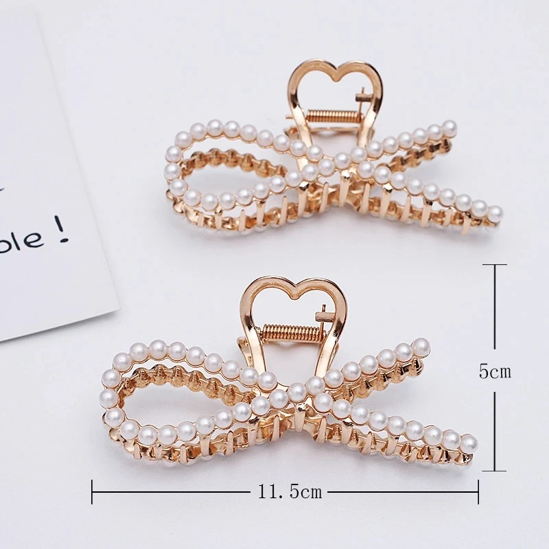 Заколка для хвоста позолоченная с искусственным жемчугом 115x50 мм 3 шт. - купить по