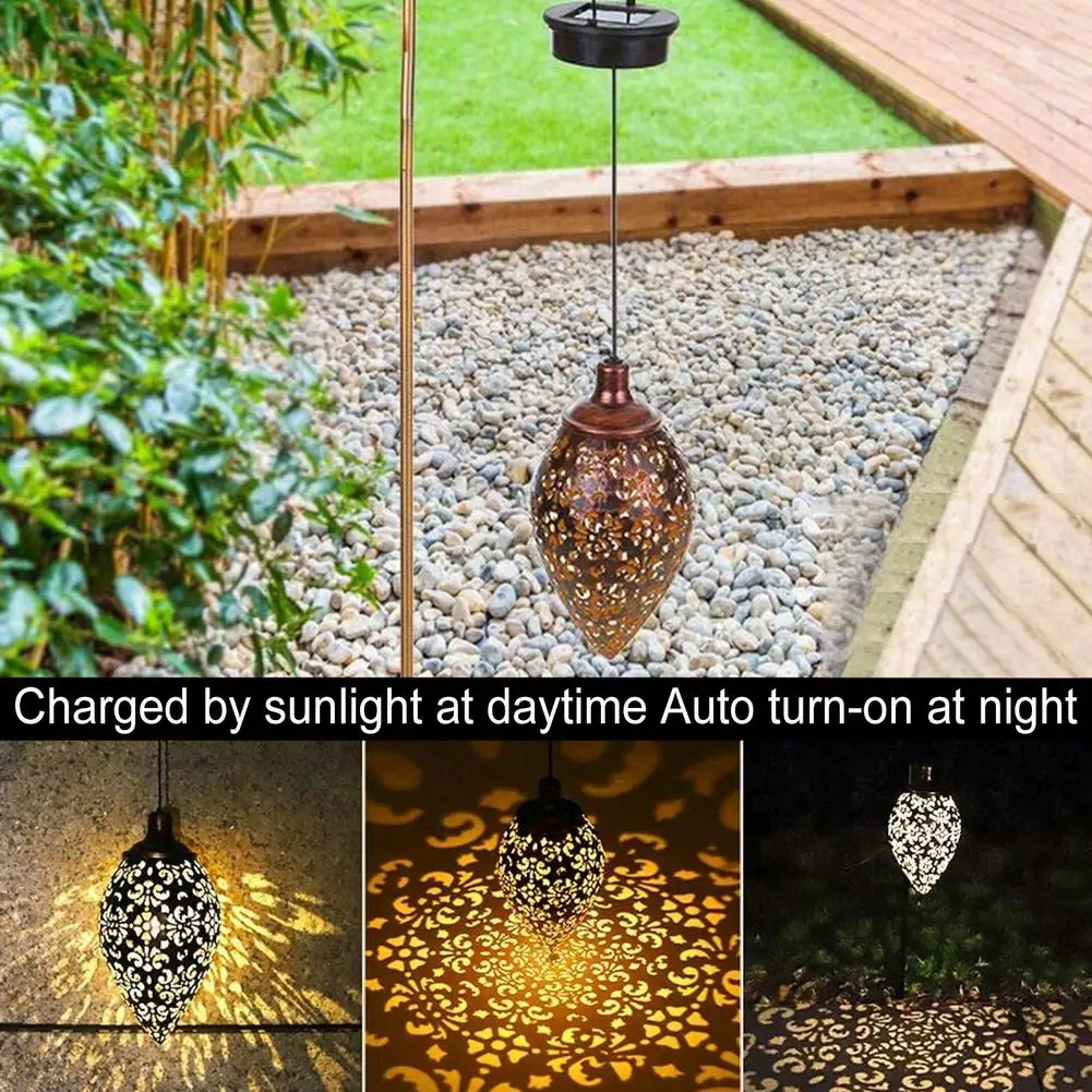 

Outdoor Solar Ornament Lamp Garden Art Light Decoration Hollow-out Iron LED Lights String Garden Decorations