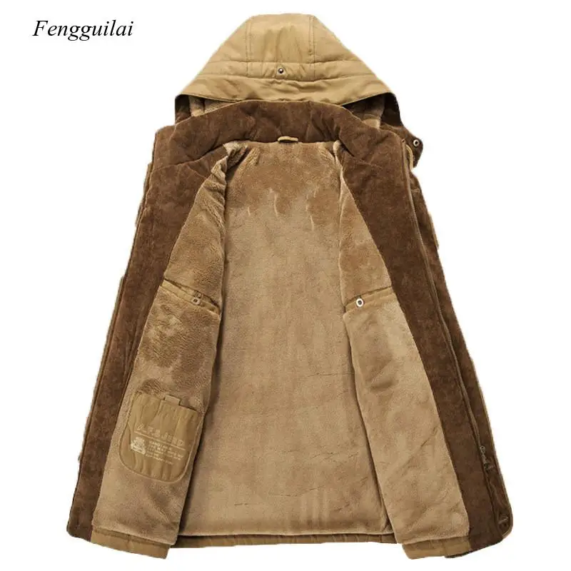 

New Men Warm Thick Parkas Jacket 2020 Winter Casual Waterproof Velvet Coat Male Outwear Windproof Hooded Parkas Overcoat Zipper