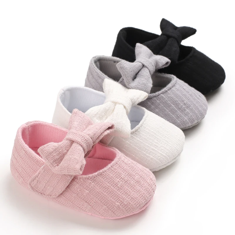 

2021 Baby First Walkers Clothing Baby Shoes Newborn Infant Pram Girls Princess Moccasins Bowknot Solid Toddler Soft Crib Shoes