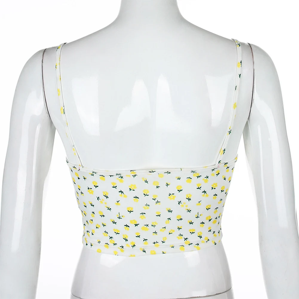 Лидер продаж летний женский желтый жилет с принтом модные укороченные топы без