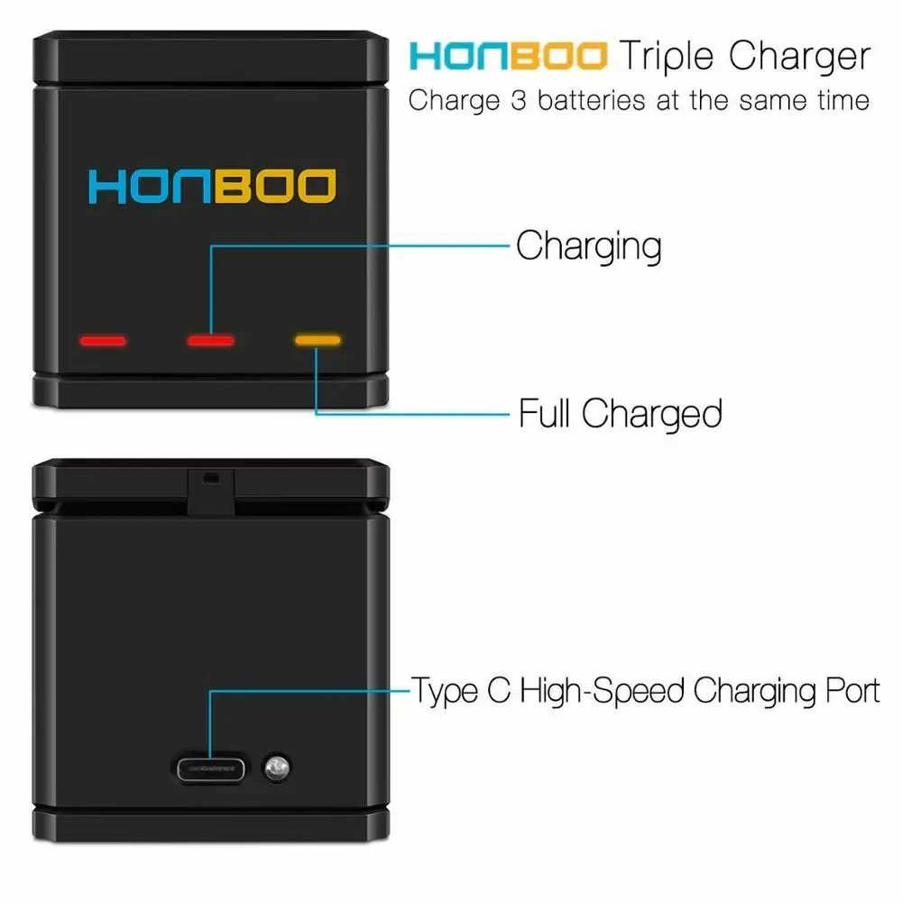 Аккумулятор и тройное зарядное устройство для камеры GoPro Hero 7 hero 6 5 black |