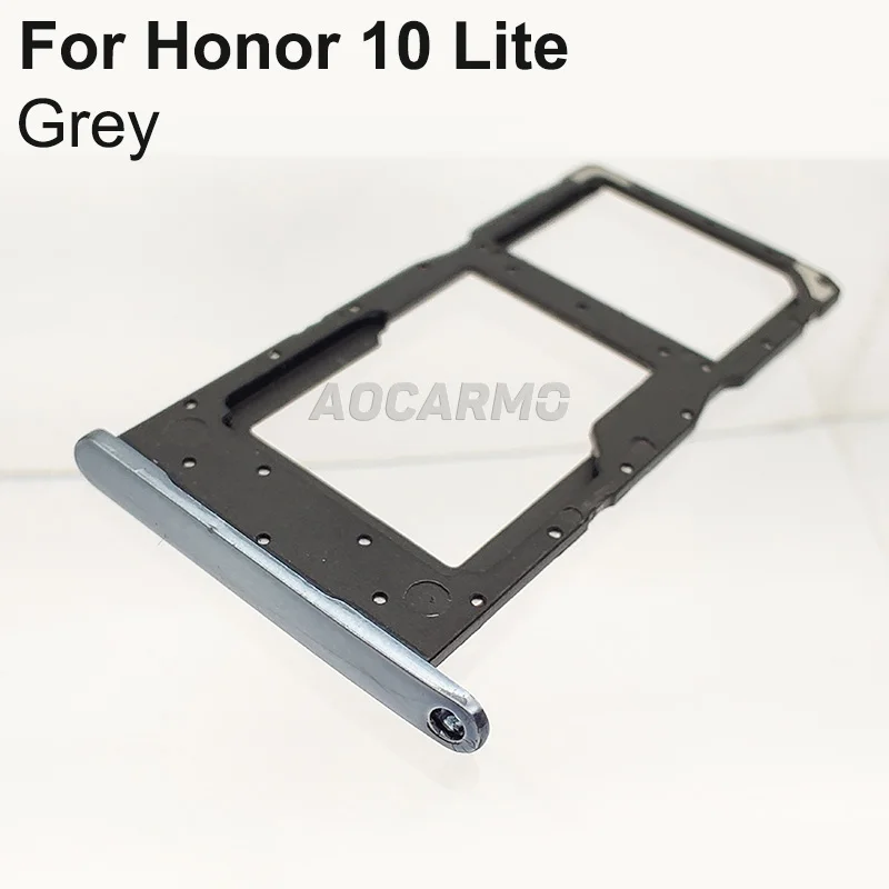 Aocarmo SD MicroSD Holder Nano Sim Card Tray Slot For Huawei p smart() / Honor 10 lite POT-LX3 POT-LX1 POT-LX2J