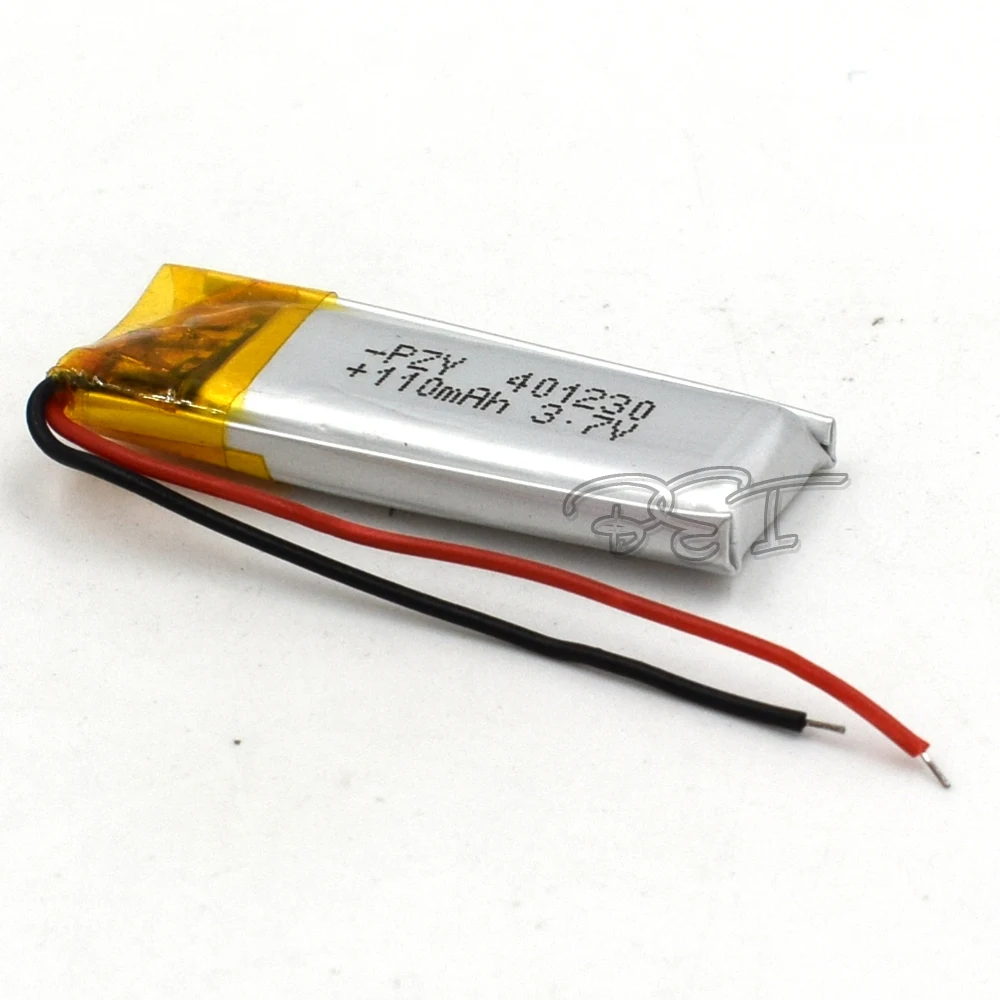 

Перезаряжаемый литий-полимерный литиевый аккумулятор 3,7 в 401230 110 мА · ч с PMC для игрушек MP3 MP4 GPS динамик светодиодный светильник ка камера
