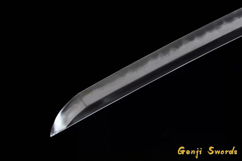 Handmade Full Tang Japanese Katana Tachi Folded Damascus Steel Clay-Tempered Feather Pattern Samurai Sword