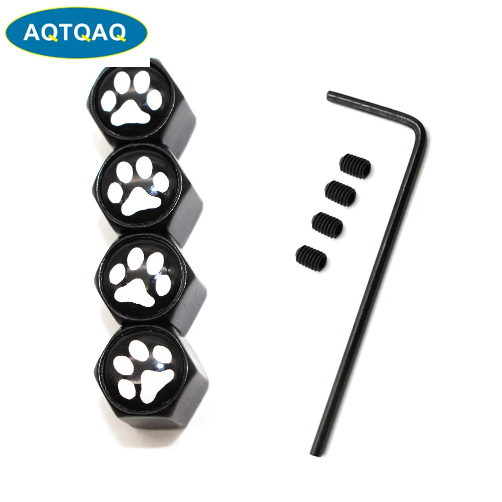 

4Pcs/set Car Styling Zinc Alloy Anti-theft Footprint Logo Car Tire Valve Caps Wheel Tires Tire Stem Air Cap Airtight Covers