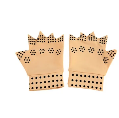 skin 1 Pair Magnetic Therapy Gloves Fingerless Massager Arthritis Pain Relief Heal Joints Braces Supports Health Care Tool - Цвет: skin