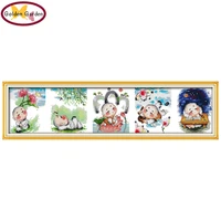 gg the lovely little monks counted cross stitch patterns joy sunday 11ct 14ct embroidery sets cross stitch kits for home decor
