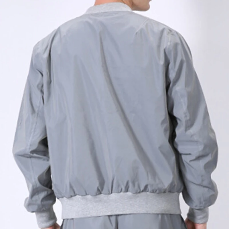 

Reflective Short Tops Women Basic Jacket Glowing Windbreaker Outwear Glossy Bomber Female Baseball Men Coat Hip Pop Streetwear