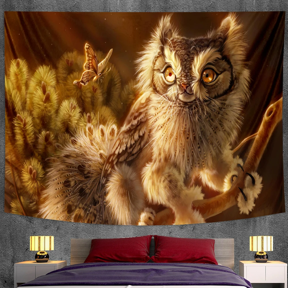 Психоделическая сцена Животное Искусство Гобелен Мандала гобелен хиппи Богемия