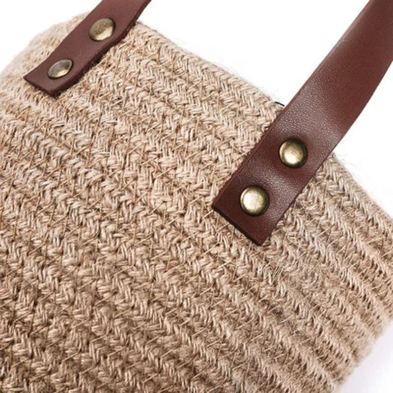 

2Pieces/Lot Woven Cotton Basket Organizer Organizador RattanPanier Box Home Decoration Storage Baskets O