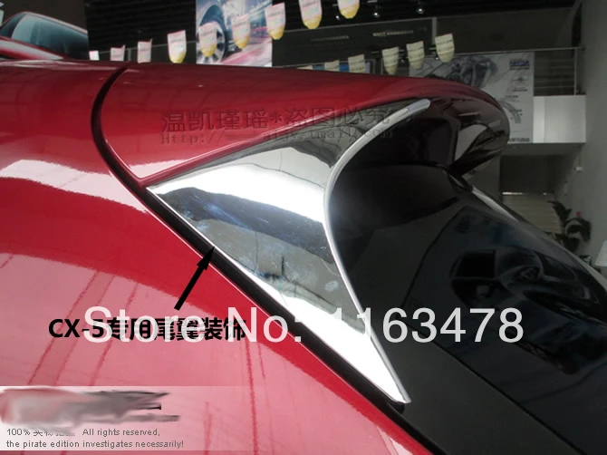 

For Mazda CX-5 CX5 2012 2013 2014 2015 2016 ABS Chrome Rear Window Spoiler Side Pillar Post Cover Trim Molding