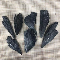 black tourmaline feather natural stones quartz minerals crystal healing gemstones decoration