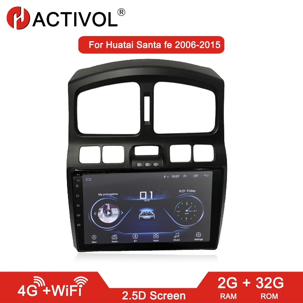 HACTIVOL 2G + 32G Android 8 1 автомобильное радио для Santa fe 2006 2015 автомобильный dvd плеер gps navi