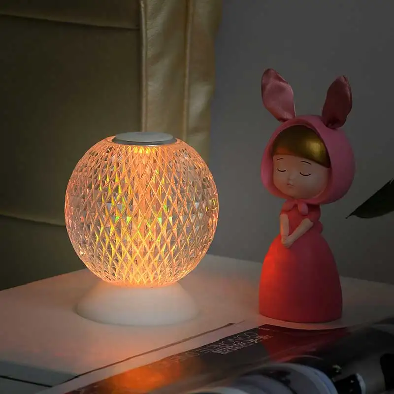 

Acrylic Crystal Table Light Transparent Prism Desk Lamps Room Bedside Decor LED Bedroom Nightstand Lamp For Home Decoration