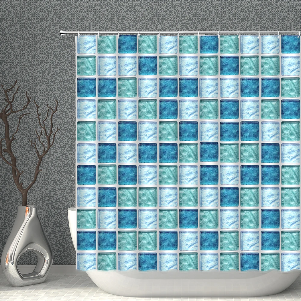 

Необычная Геометрическая занавеска для душа, Красочные абстрактные трехмерные 3D аксессуары для ванной комнаты, водонепроницаемый полиэст...