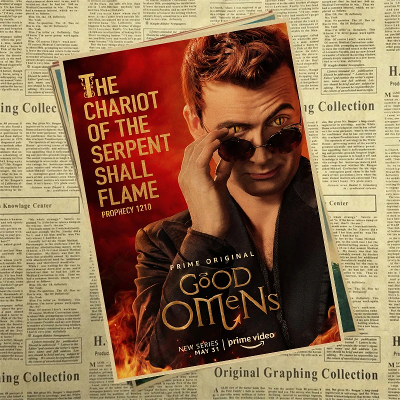 Good Omens постер фильма делает ретро ностальгия крафт Бумага плакат для бара/кафе