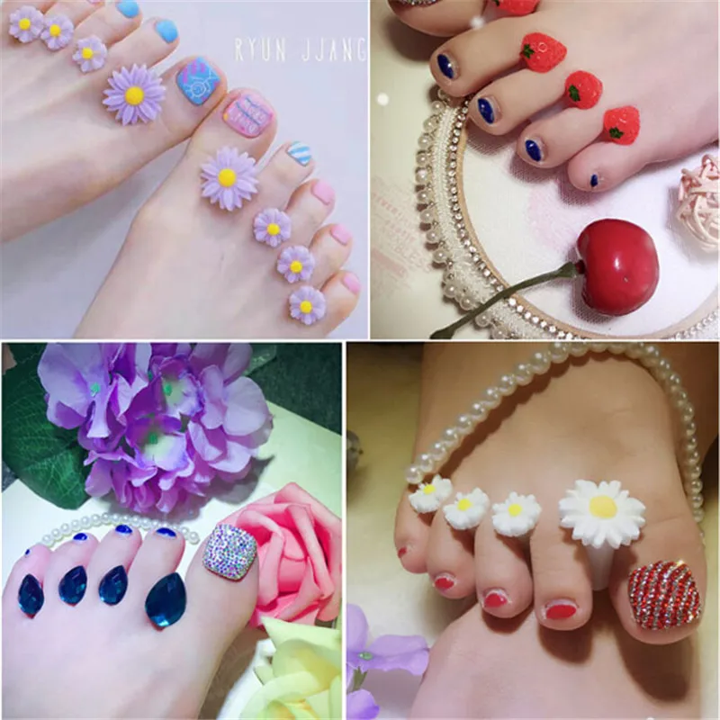 

8 шт./компл. инструменты для дизайна ногтей, силиконовые подкладки под пальцы стопы для домашнего и салонного применения, педикюр, дизайн «сделай сам», аксессуары для маникюра