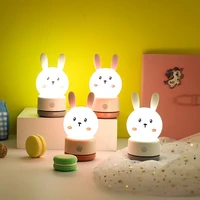 rechargeable soft silicone pat night light led three speed touch desktop decoration bedside bedroom cartoon table lamp kids gift