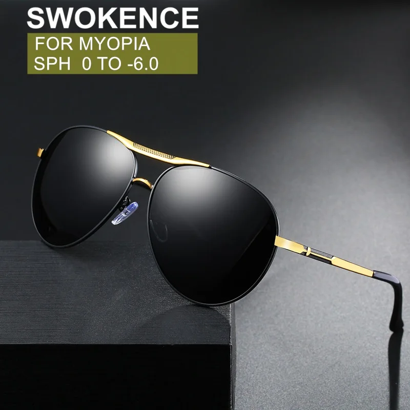 SWOKENCE SPH от 0 до 6 мужские и женские солнцезащитные очки для близоруких оправа из