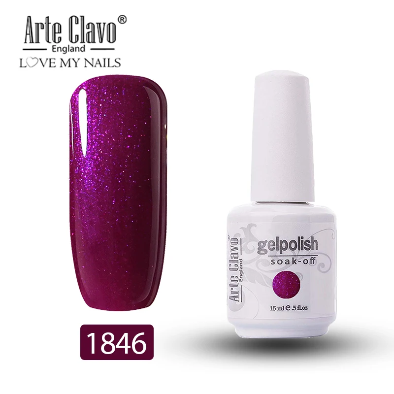 1846 Arte Clavo 15ml New Color Gel Nail Polish UV Glitter Nail Gellak Matt Top Base Soak Off Nail Art Design Lacquer Nail Gel Varnish - Цвет: 1846