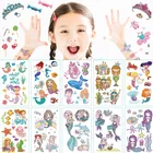 10 шт.компл., поддельные тату-стикеры для детей, детские Временные татуировки русалки, детские руки для тела, татуажи, Временные татуировки, Enfant