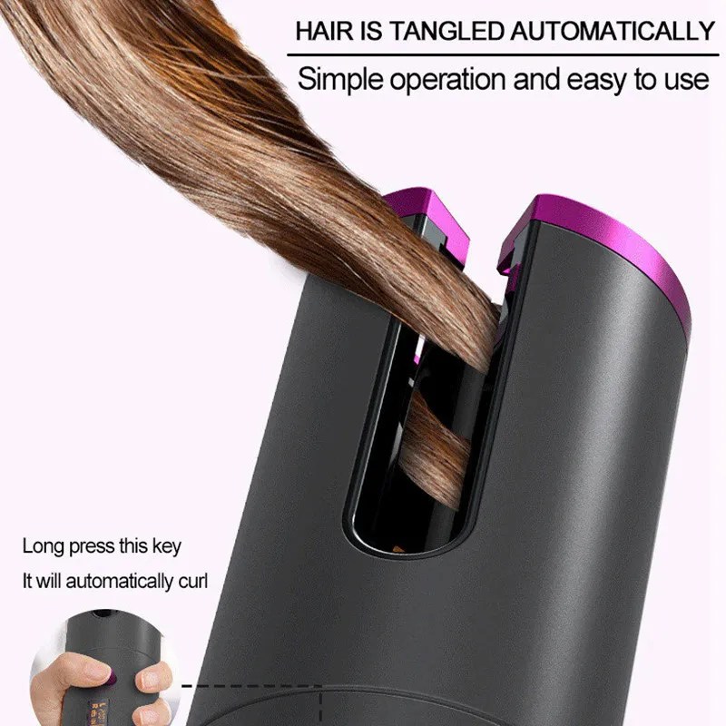 USB Rechargeable Curling Iron Automatic Fast Heating Ceramic Barrel Hair Curlers Titanium Auto Styler Tools | Красота и здоровье