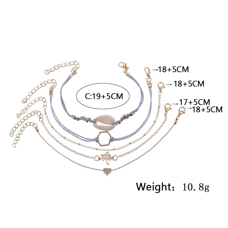 Модные наборы браслетов из натуральной ракушки кокосового дерева сердца
