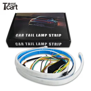 Tcart for lada 2115 light Flexible LED Car Tail Light Bar Red and blue 1.2M 12V IP65 Running Brake Strip Light
