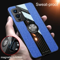 protection cloth pattern armor phone case for oneplus 6 6t 7 7t pro 8 8t nord n10 5g n100 9 9r with magnetic ring bracket cover