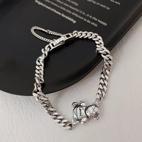 30 silver plated sweet bear animal design ladies charm bracelet jewelry for women birthday gifts never fade