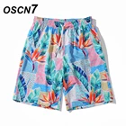 OSCN7 2021 мужские шорты для пляжа короткие дышащие быстросохнущие свободные летние повседневные Гавайские шорты с принтом для мужчин размера плюс 6251