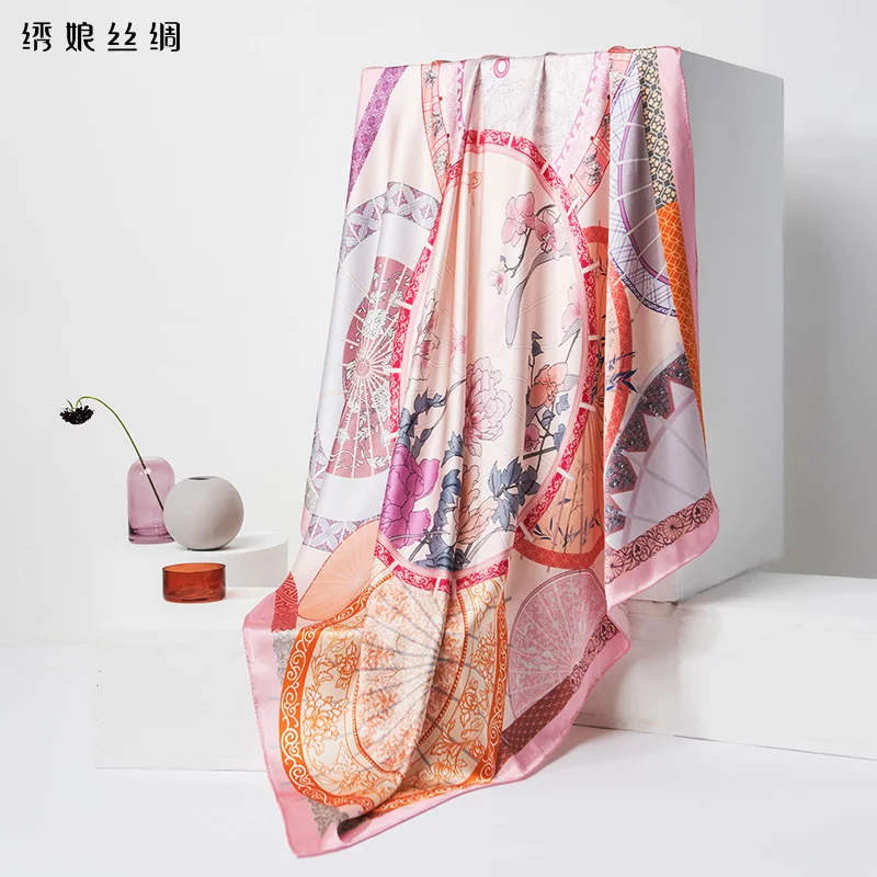 

★100% mulberry silk embroidered niang silk scarf, silk scarves big square fashion suzhou joker designer in ms